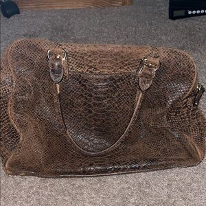 Michael Kors Brown Snakeskin Shoulder Bag